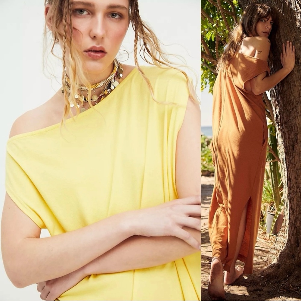 Free People Beach Raquel Midi Off-Shoulder Dress